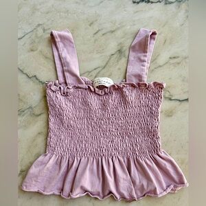 American Threads Lavender Smocked Tank Top- XS
